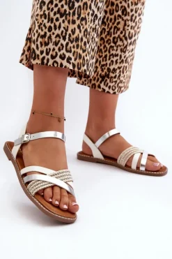 Sandały Damskie Z Eko Skóry Sergio Leone SK085H Białe