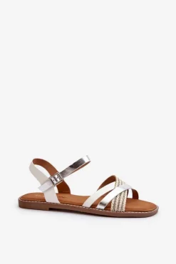 Sandały Damskie Z Eko Skóry Sergio Leone SK085H Białe