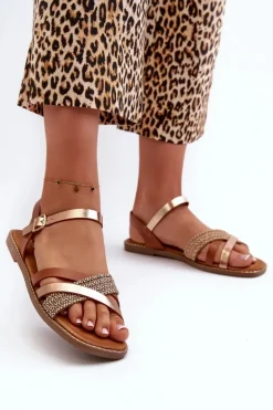 Sandały Damskie Z Eko Skóry Sergio Leone SK085H Brązowe