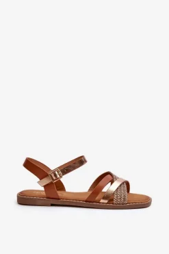 Sandały Damskie Z Eko Skóry Sergio Leone SK085H Brązowe