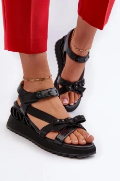 Sandały Damskie Z Kokardką D&A CR956 Czarne