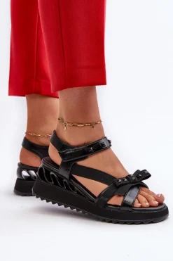 Sandały Damskie Z Kokardką D&A CR956 Czarne