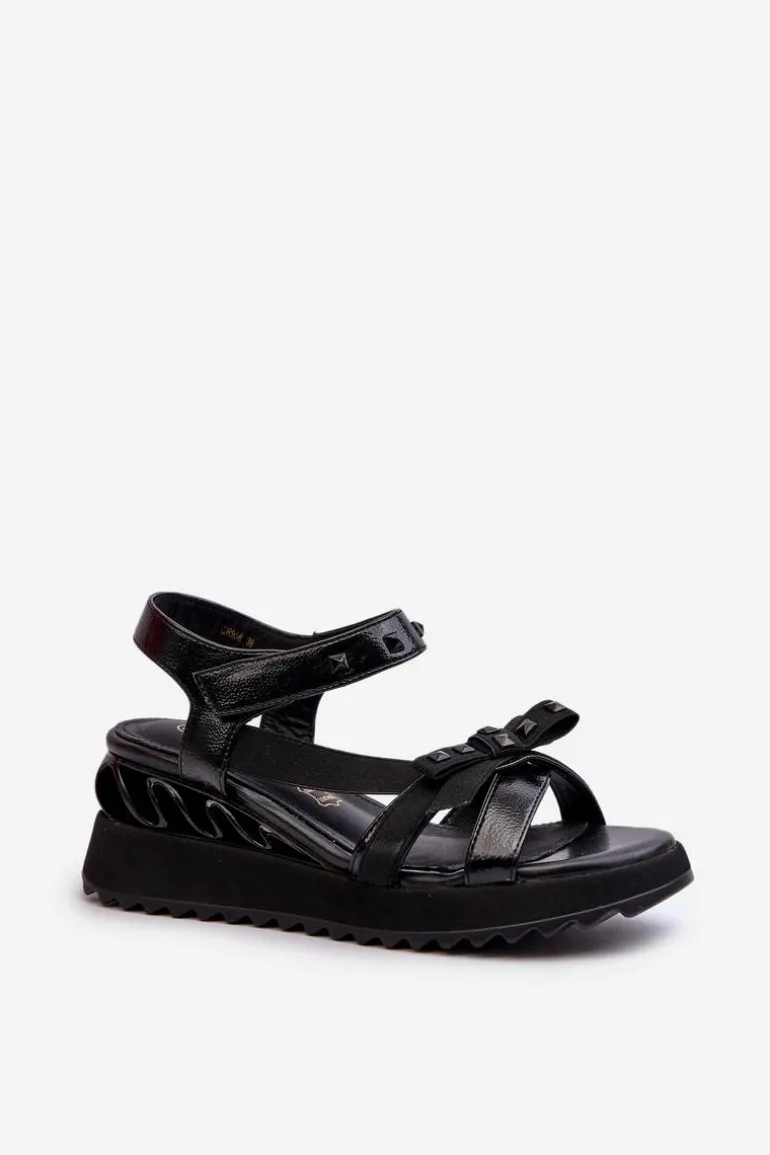 Sandały Damskie Z Kokardką D&A CR956 Czarne