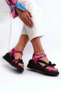 Sandały Damskie Z Kokardką D&A CR956 Fuksja