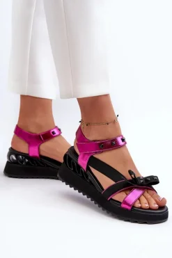 Sandały Damskie Z Kokardką D&A CR956 Fuksja