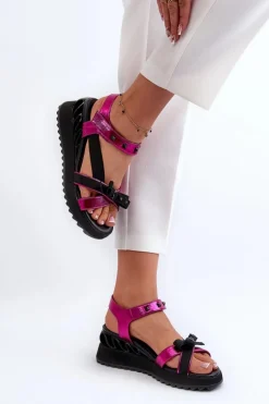 Sandały Damskie Z Kokardką D&A CR956 Fuksja