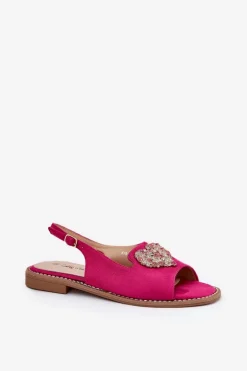 Sandały Damskie Z Ozdobnym Sercem S.Barski KV27-018 Fuksja