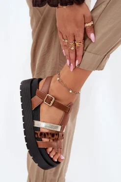 Sandały Damskie Z Paskami Na Platformie Camel Gallari