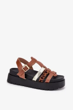 Sandały Damskie Z Paskami Na Platformie Camel Gallari