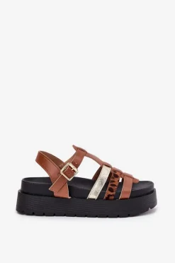 Sandały Damskie Z Paskami Na Platformie Camel Gallari