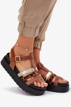 Sandały Damskie Z Paskami Na Platformie Camel Gallari