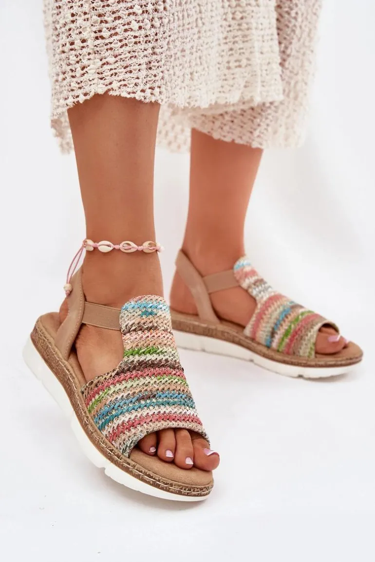 Sandały Damskie Z Plecionką Multikolor Jelana