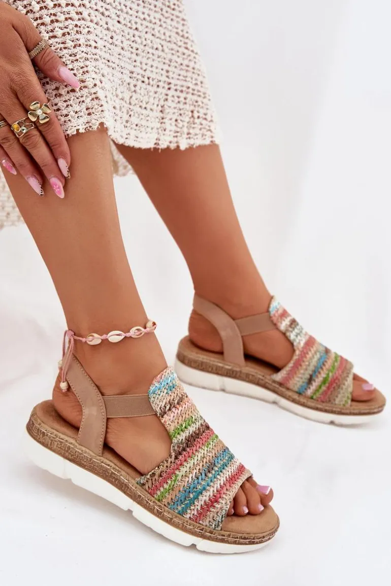 Sandały Damskie Z Plecionką Multikolor Jelana