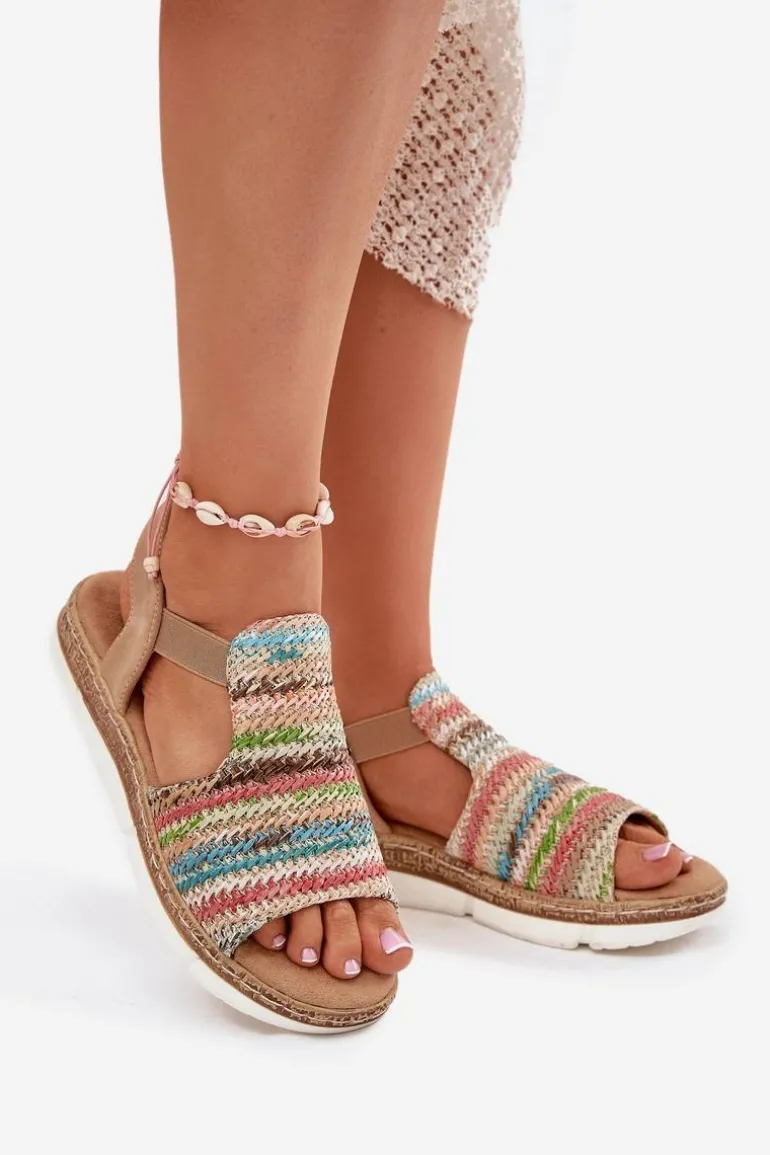 Sandały Damskie Z Plecionką Multikolor Jelana