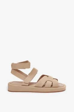 Sandały Damskie Z Rzepami Beżowe Uvissa