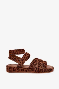Sandały Damskie Z Rzepami Panterka Uvissa