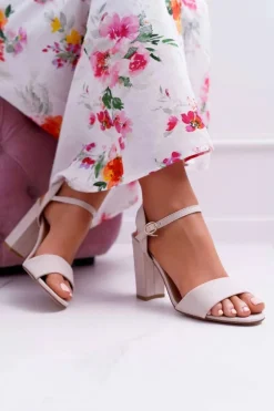 Sandały Damskie Zamszowe Beżowe Baloo