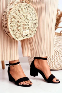 Sandały Damskie Zamszowe Czarne Oh Baby!