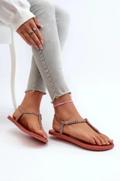 Sandały Japonki Z Brokatem Damskie 26914 Ipanema Class Brilha Fem Koralowe