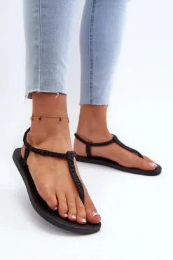 Sandały Japonki Z Brokatem Damskie 26914 Ipanema Class Brilha Fem Czarne