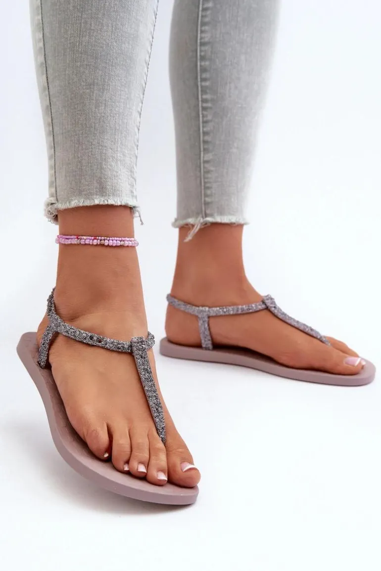 Sandały Japonki Z Brokatem Damskie 26914 Ipanema Class Brilha Fem Jasnofioletowe