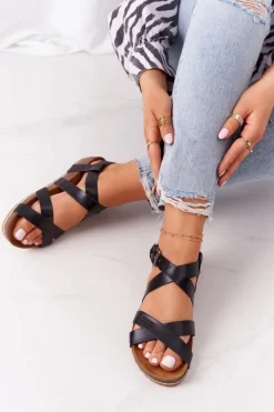 Sandały Na Korkowej Podeszwie Big Star DD274A009 Czarne