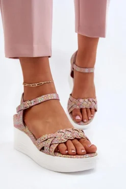 Sandały Na Koturnie Multikolor Esinna