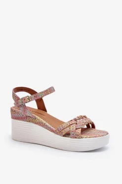 Sandały Na Koturnie Multikolor Esinna