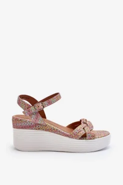 Sandały Na Koturnie Multikolor Esinna