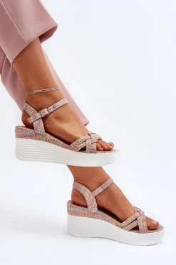 Sandały Na Koturnie Multikolor Esinna