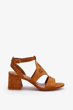 Sandały Na Niskim Obcasie Camel Eleriva