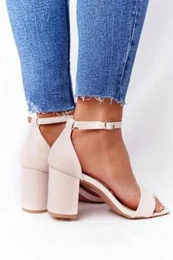 Sandały Na Obcasie Beżowe Born This Way