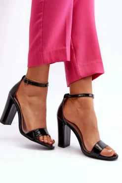 Sandały Na Słupku Czarne Thakko