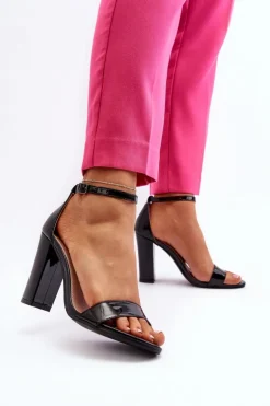 Sandały Na Słupku Czarne Thakko