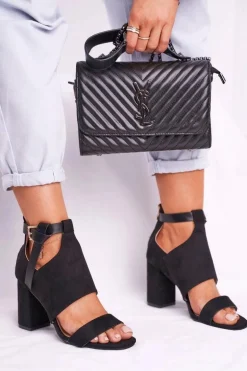 Sandały Na Słupku Z Cholewką Vinceza 20-17054 Czarne