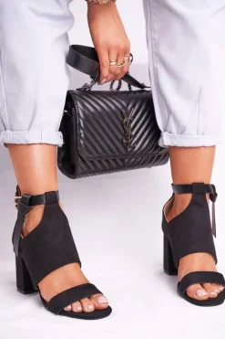 Sandały Na Słupku Z Cholewką Vinceza 20-17054 Czarne