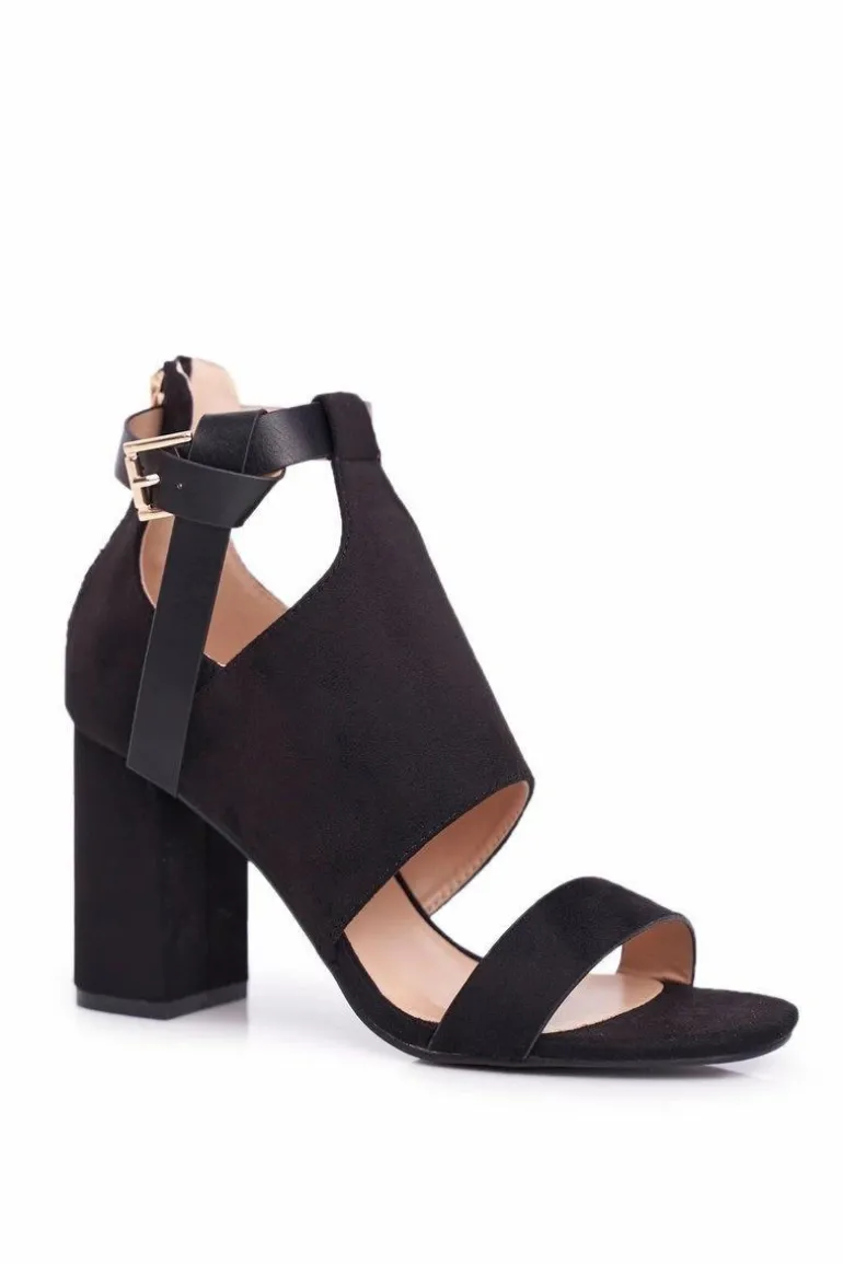 Sandały Na Słupku Z Cholewką Vinceza 20-17054 Czarne