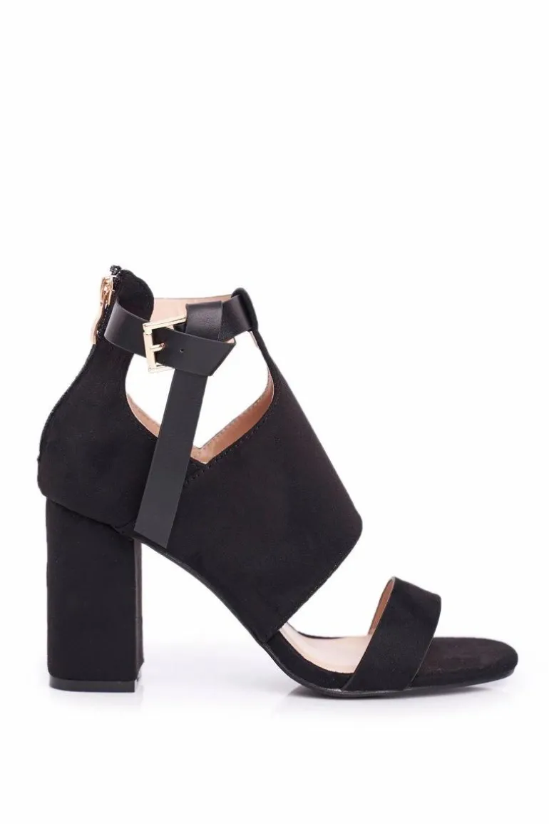 Sandały Na Słupku Z Cholewką Vinceza 20-17054 Czarne