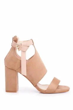 Sandały Na Słupku Z Cholewką Vinceza 20-17054 Beżowe