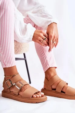 Sandały Z Klamrą Camel Reese