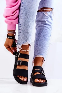 Sandały Z Klamrą Czarne Reese