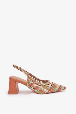 Sandały Z Plecionką Na Słupku Multikolor Ebina