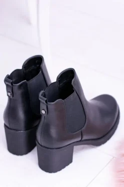 Sergio Leone Czarne Botki Na Słupku Tulso