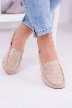 Sergio Leone Damskie Beżowe Mokasyny Winted