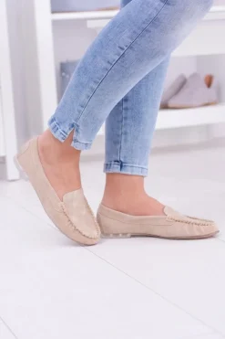 Sergio Leone Damskie Beżowe Mokasyny Winted