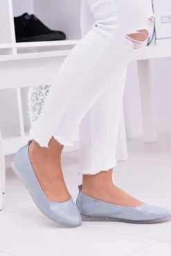 Sergio Leone Damskie Niebieskie Balerinki Makalu