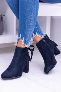 Sergio Leone Granatowe Botki Na Słupku Zamsz Symfonia