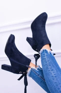 Sergio Leone Granatowe Botki Na Słupku Zamsz Symfonia