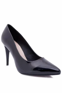 Sergio Leone Lakierowane Czółenka Szpilki Czarne Feliciana