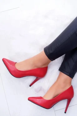 Sergio Leone Matowe Czółenka Szpilki Czerwone Feliciana